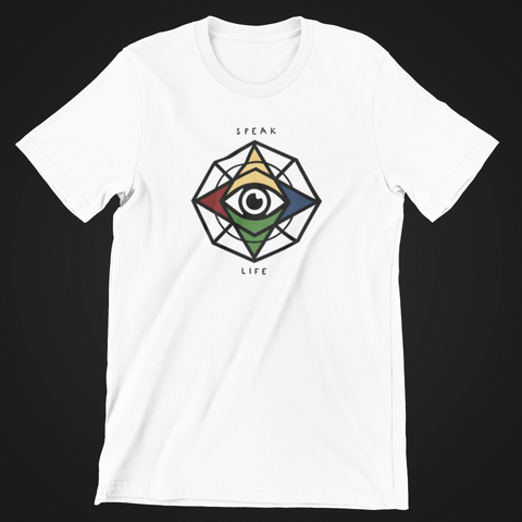 COREnettions Speak Life Exclusive White T- Shirt (Multi-Color Logo)